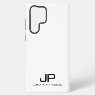 Coque Samsung Galaxy Élégant Monogramme Moderne Meilleur Cadeaux Noir &