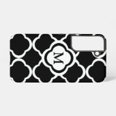 Coque Samsung Galaxy Élégant Monogramme noir et blanc (Verso Horizontal)