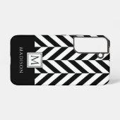 Coque Samsung Galaxy Élégant Monogramme noir et blanc iPhone 15 Coque (Verso Horizontal)