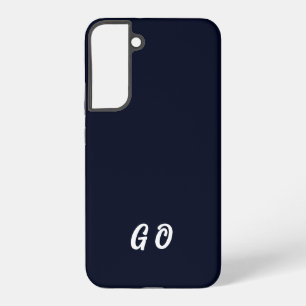 Coque Samsung Galaxy Élégant Monogramme Téléphone initial bleu foncé