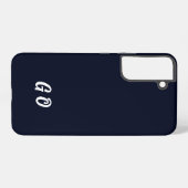 Coque Samsung Galaxy Élégant Monogramme Téléphone initial bleu foncé (Verso Horizontal)
