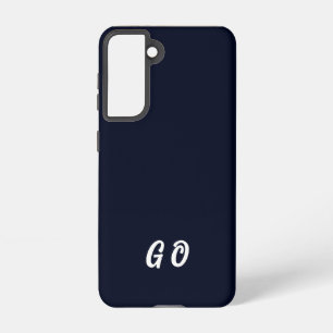 Coque Samsung Galaxy Élégant Monogramme Téléphone initial bleu foncé