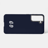 Coque Samsung Galaxy Élégant Monogramme Téléphone initial bleu foncé (Verso Horizontal)