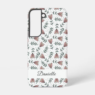 Coque Samsung Galaxy Élégant nom de motif floral rose