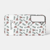 Coque Samsung Galaxy Élégant nom de motif floral rose (Verso Horizontal)