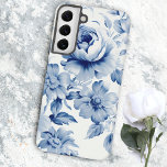 Coque Samsung Galaxy Elégant Pastel Blue Watercolor Roses<br><div class="desc">Roses,  fleurs et feuillage bleu pâle et blanc cassé sur arrière - plan blanc ancien.</div>