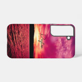 Coque Samsung Galaxy Elegant Personalized Name Dusk Sunset Water (Verso Horizontal)