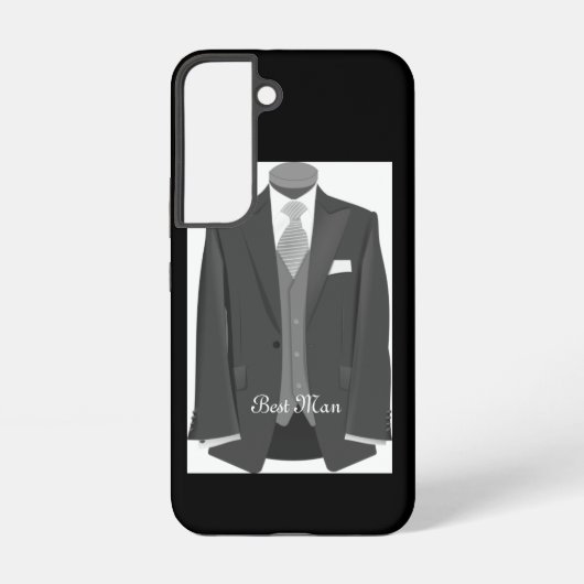Coque Samsung Galaxy Elegant Script Wedding Tuxedo Suit Best Man (Verso)