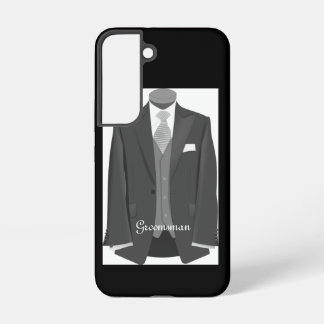 Coque Samsung Galaxy Elegant Script Wedding Tuxedo Suit Groomsman