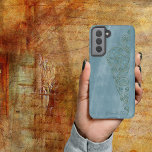 Coque Samsung Galaxy Elégant Shabby Girly Blue Nom Floral<br><div class="desc">Un ton bleu très doux sur le design des tons. L'arrière - plan a l'aspect peu esthétique d'une pièce vintage âgée. L'ajout d'une grande floraison florale dans les mêmes teintes que l'arrière - plan ajoute une touche d'élégance simple qui place ce design au-dessus. Ajoutez votre nom pour en faire votre...</div>