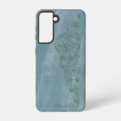 Coque Samsung Galaxy Elégant Shabby Girly Blue Nom Floral (Verso)