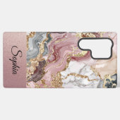 Coque Samsung Galaxy Elegant trendy Pink Gold Glitter Swirl (Verso Horizontal)