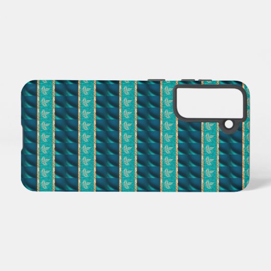 Coque Samsung Galaxy Elégant Turquoise tendance (Verso Horizontal)