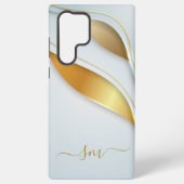Coque Samsung Galaxy Élégante Calligraphie Initiales Or Blanc (Verso)