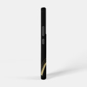 Coque Samsung Galaxy Élégante feuille d'or spirale noir Monogramme (Côté droit)