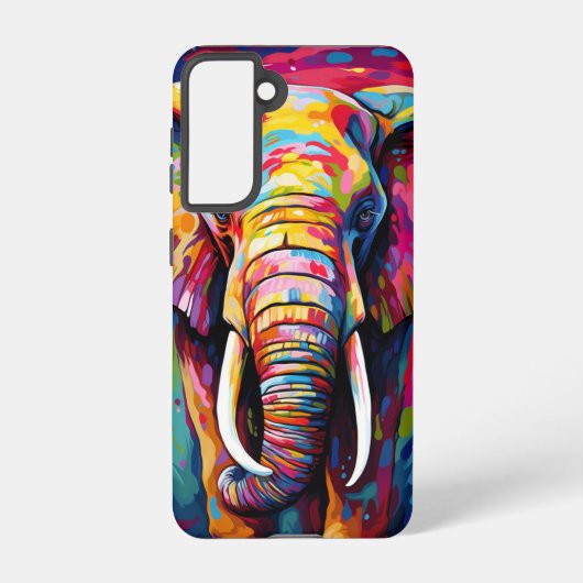 Coque Samsung Galaxy éléphant peint de couleurs vives (Verso)