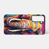 Coque Samsung Galaxy éléphant peint de couleurs vives (Verso Horizontal)