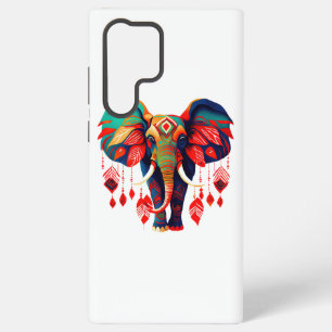 Coque Samsung Galaxy Éléphant Spirituel aux Plumes Rouges