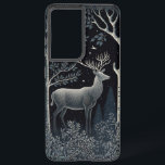 Coque Samsung Galaxy Elk Dans Les Bois De Minuit<br><div class="desc">Design monochromatique d'un wapiti dans les bois à minuit.</div>
