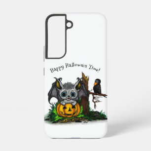 Coque Samsung Galaxy En attendant Halloween, Chauve-souris et Corbeau m