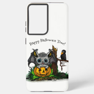 Coque Samsung Galaxy En attente d'Halloween, Bat mignonne et Corbeau