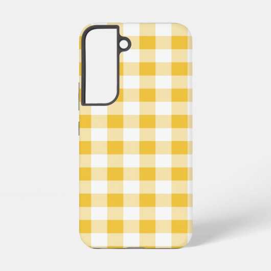 Coque Samsung Galaxy en vichy Plaid Motif jaune (Verso)