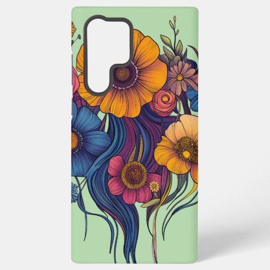 Coque Samsung Galaxy Ensemble artistique de belles fleurs (Verso)
