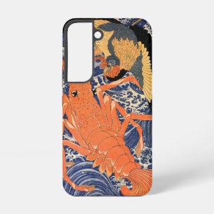 Coque Samsung Galaxy Estampe japonaise vintage de homard et d'oiseau Uk