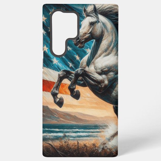 Coque Samsung Galaxy étalon blanc rustique, USA (Verso)