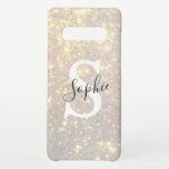 Coque Samsung Galaxy S10  Étincelle de Parties scintillant d'or moderne  | I<br><div class="desc">Étincelle de Parties scintillant d'or moderne  | Initiale personnelle</div>