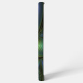Coque Samsung Galaxy Etoile Abstraite, Bleu brillant Vert Or Fractal Ar (Côté gauche)