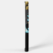 Coque Samsung Galaxy Étoile brillante Blue Flower Gold (Côté droit)