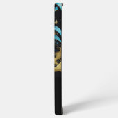 Coque Samsung Galaxy Étoile brillante Blue Flower Gold (Côté gauche)