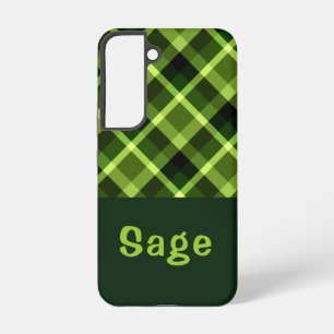 Coque Samsung Galaxy Étui de téléphone à carreaux vert pois élégant ave