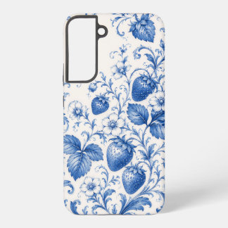 Coque Samsung Galaxy Étui de téléphone à motif floral de fraise en chin