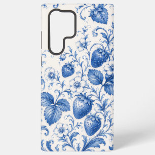 Coque Samsung Galaxy Étui de téléphone à motif floral de fraise en chin