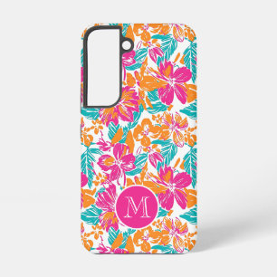 Coque Samsung Galaxy Étui de téléphone à motif floral tropical (nom)