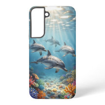 Étui de téléphone avec dauphins.