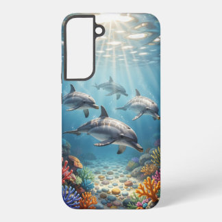 Coque Samsung Galaxy Étui de téléphone avec dauphins.