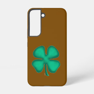 Coque Samsung Galaxy Étui de téléphone brun S22 trèfle irlandais Lucky