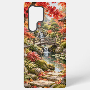Coque Samsung Galaxy Étui de téléphone de jardin d'automne japonais