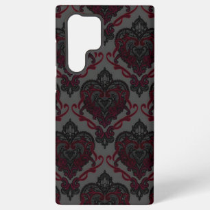 Coque Samsung Galaxy Étui de téléphone en Damassé à Cœur en Dentelle Go
