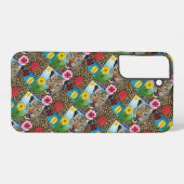 Coque Samsung Galaxy Étui de téléphone léopard et fleurs (Verso Horizontal)