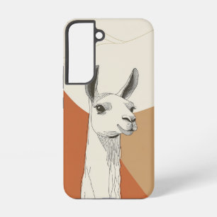 Coque Samsung Galaxy Étui de téléphone minimaliste lama curieux