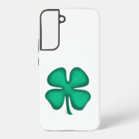 Étui de téléphone S22Plus blanc Trèfle irlandais L