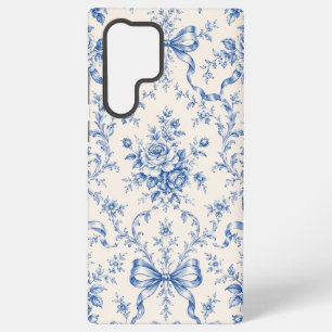 Coque Samsung Galaxy Étui de téléphone Toile Ruban Rose Rococo Bleu