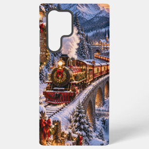 Coque Samsung Galaxy Étui de téléphone Train de Noël Merveilleux Paysag