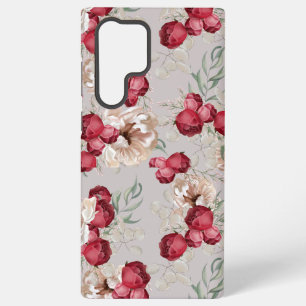 Coque Samsung Galaxy Étui élégant à fleurs pour Samsung Galaxy avec ros
