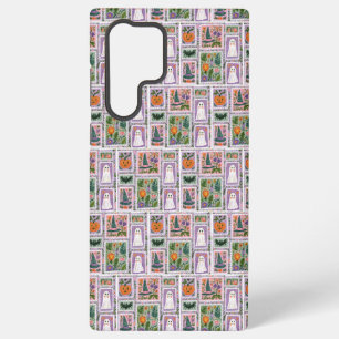 Coque Samsung Galaxy Étui floral Halloween avec fantômes de carte posta