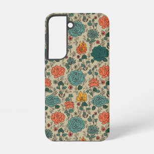 Coque Samsung Galaxy Étui Galaxy S22 à motif floral rétro